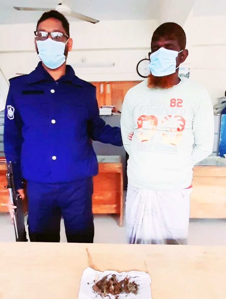 ভোলার তজুমদ্দিনে পুলিশের অভিযানে গাঁজাসহ এক বিক্রেতা আটক