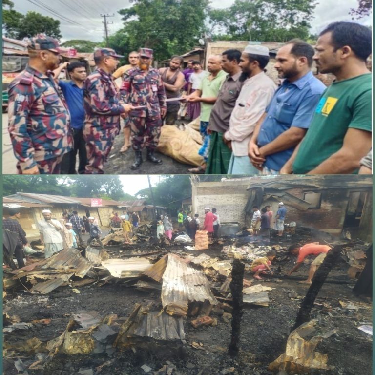 নাইক্ষ্যংছড়িতে কলেজ গেইটের সামনে ভয়াবহ আগুন, বিজিবি ১১ সহায়তায় প্রদান